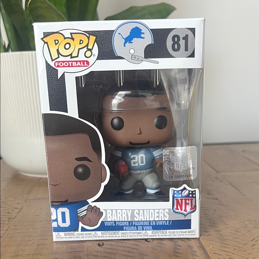 Funko Pop! Football Barry Sanders Figure - Blue and Black